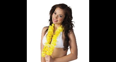 Hawaii krans - geel - stof - hawaikransen - 1 meter - tropisch - hawaii slinger