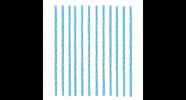 Herbruikbare rietjes - 50x - Blauw/wit - Kunststof - 22 cm