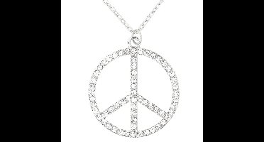 Hippie Flower Power Sixties sieraden peace teken strass ketting