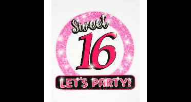 Huldeschild stopbord Sweet 16 - Dia 50 cm - Verjaardag - Versiering - Versiering feestartikelen