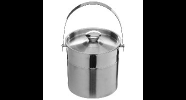 Ijsemmer - met deksel - 15 cm - RVS - IJsblokjes koelemmers - Ijskoeler - IJscontainer