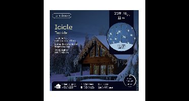 Ijspegelverlichting - 259 led lampjes - helder wit - 1100 cm- buiten - 8 functies -lichtsnoer
