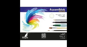 Kangaro Aquarelblok 16 vel - 300 gram - 24 x 17 cm - Aquarel papier