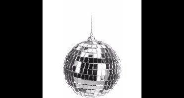 Kerstbal - discobal - zilver - D10 cm - piepschuim/glas - spiegelbol - kerstversiering