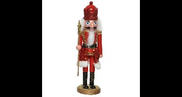 Kerstbeeldje kunststof notenkraker poppetje/soldaat rood 28 cm kerstbeeldjes