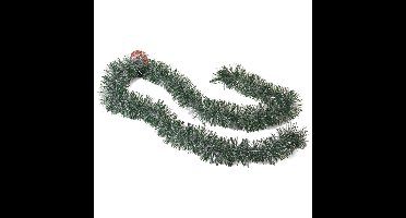 Kerstslingers - groen/sneeuw - folie - 180 x 7 cm - folieslinger - kerstversiering