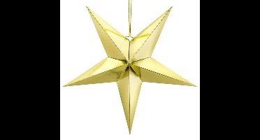 Kerstster - goud - 70 cm - decoratie ster - karton - lampion - kerstversiering
