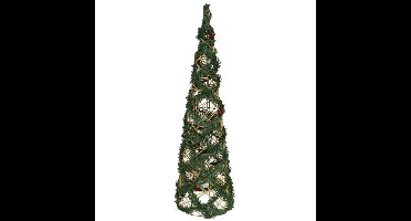 Kerstverlichting figuren Led kegel kerstboom draad/groen 60 cm 30 leds