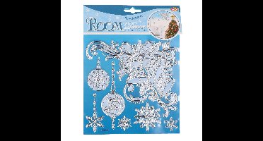 Kerstversiering raamstickers kerstklokken plaatjes 18 x 24 cm