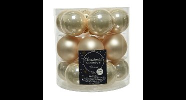 Kleine kerstballen - 18x st - champagne - D4 cm - glas - kerstversiering