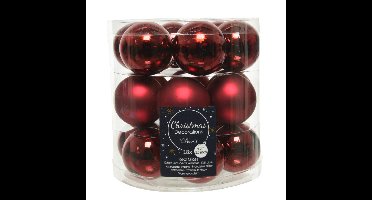 Kleine kerstballen - 18x st - donkerrood - D4 cm - glas - kerstversiering