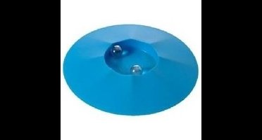 Knikkerpot van kunststof - 17 cm - blauw - met knikkers - voor binnen en buiten