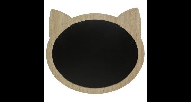 Krijtbord/memobord Poes/Katten vorm - mdf - ophangoog - 40 x 35 cm - Krijtbordje