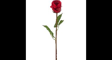 Kunstbloem Roos Bud tak - 58 cm - rood - Kunst zijdebloemen