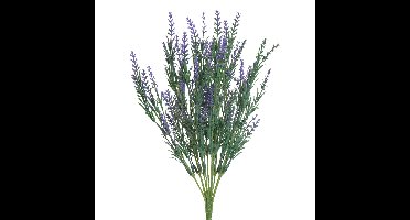 Lavendel kunstplant - kunststof - paars - 18 x 10 x H43 cm