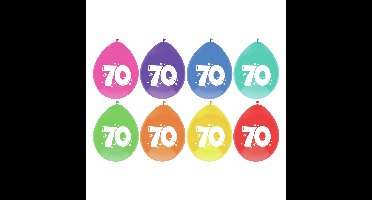 Leeftijd verjaardag thema ballonnen 70 jaar 8x stuks 29 cm