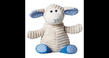 Magnetron knuffel - schaap - wit/blauw - 27 cm - pluhe - warmteknuffel