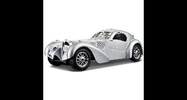 Modelauto - Bugatti Atlantic 1936 - silver - schaal 1:24 - speelgoedauto