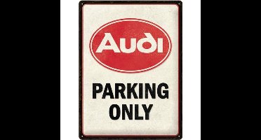 Nostalgic Art wandbord/muurplaatje - metaal - Audi Parking Only - 20 x 30 cm - mancave