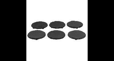 Onderzetters voor glazen in rekje - 6x - antraciet - leisteen - 10 cm
