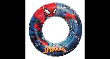 Opblaasbare zwemband/zwemring - Spiderman - blauw - D55 cm - zwembad speelgoed - kinderen