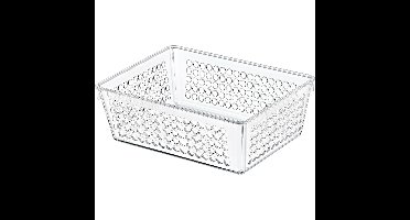 Organizer/opbergmandje - kunststof - transparant - 1.2L - 18 x 13 x 6 cm