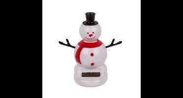 Out of the Blue - Solar bewegende sneeuwpop - 10,5 cm - kerst beeldjes/cadeau