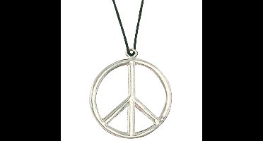 Peace teken ketting - Hippie - Flower Power - Sixties sieraden