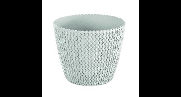 Plantenpot/bloempot - kunststof - parel wit - D26 x H23 cm - binnen/buiten