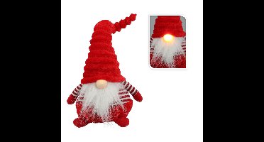 Pluche gnome/dwerg - decoratie pop/knuffel - 44 cm -met verlichte neus