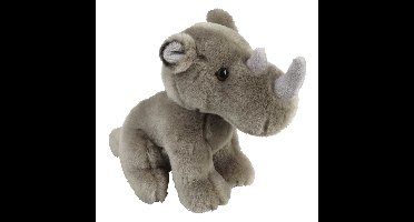 Pluche knuffeldier neushoorn - 18 cm - wilde dieren knuffel - speelgoed cadeau