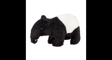 Ravensden pluche Tapir knuffel - zwart/wit - 15 cm - speelgoed - jungle dieren