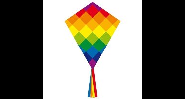 Regenboog vlieger - gekleurd - 58 x 70 cm - Kindervlieger - Vliegeren