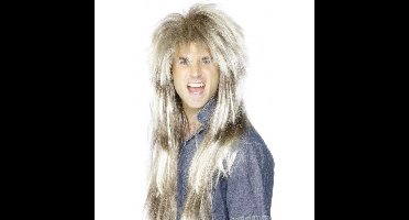 Rocker verkleed pruik - blond haar - heren - rockerpruik - herenpruik - Carnaval