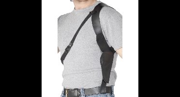 Schouder holster - zwart - leder look - verkleedaccessoires - pistool houder