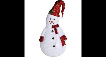 Sneeuwpop decoratie figuur/beeld - 140 cm - met LED verlichting - kunststof - waterproof