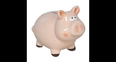 Spaarpot Varken - dieren thema - 11 x 17 x 14 cm - roze - keramiek - kinderen