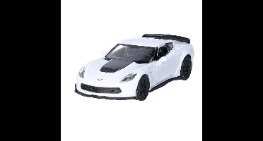 Speelgoed Chevrolet auto - wit - die-cast metaal - 11 cm - Model Corvette