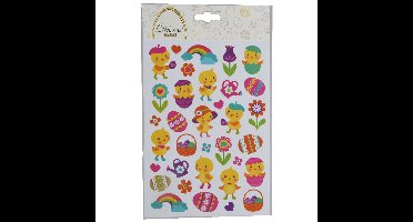 Stickers voorjaar en Pasen - kuikentjes - 1 vel - 15 x 21 cm