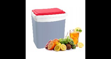 Tropic koelbox - 25 liter - kunststof - grijs - 39 x 29 x 42 cm