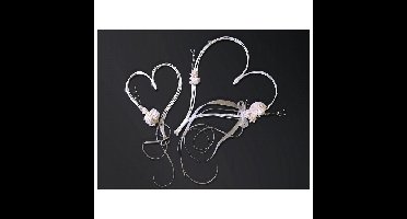 Trouwauto decoratie harten - Bruiloft - creme - 2x stuks - 19-30 cm