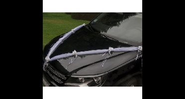 Trouwauto organza lint Rozen - Bruiloft - wit/creme - 2x stuks - just married
