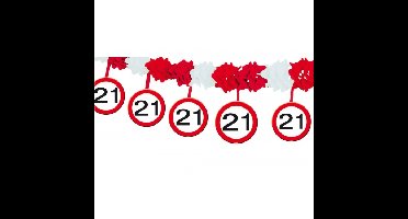 Verkeersborden verjaardag feest slingers 21 jaar van 4 meter