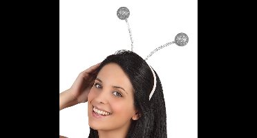 Verkleed diadeem discoballen/Aliens sprieten - zilver - meisjes/dames - Carnaval