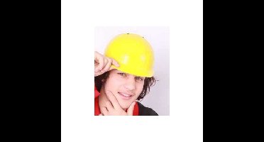 Verkleedhoofddeksel - bouwhelm - bouwvakker - geel - kinderen - carnaval