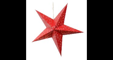 Verlichte kerstster - rood - 60 cm - papier - op batterijen