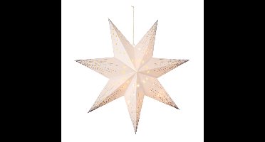 Verlichte kerstster - wit - 40 cm - op batterijen - 10 led lampjes - warm wit
