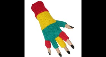 Vingerloze handschoenen - rood/geel/groen - Limburg thema - verkleed handschoen