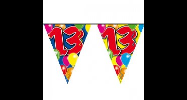 Vlaggenlijn 13 jaar - 10 meter - plastic - leeftijd versiering - 13e verjaardag