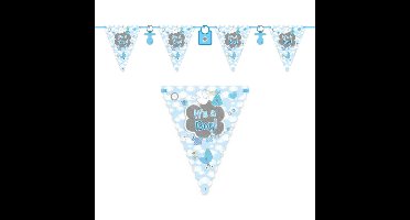 Vlaggenlijnen geboorte jongen - blauw - 6 meter - Its a boy